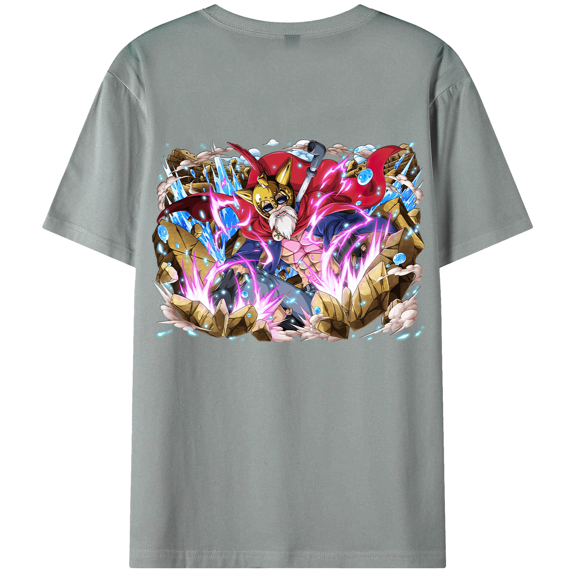 ワンピース モンキー・D・ルフィ ONE PIECE Monkey D. Luffy 綿100％ メンズ半袖Tシャツ（バックプリント） 通気性